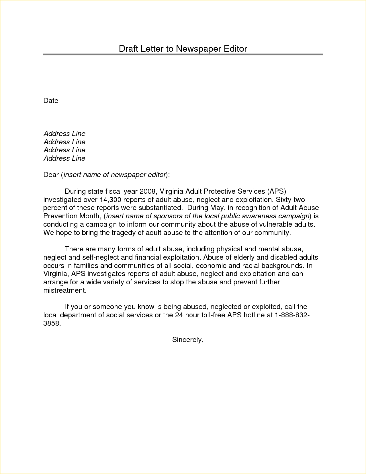 10 Elegant Letter To The Editor Ideas ideas of a formal letter to the editor sample business proposal 2022