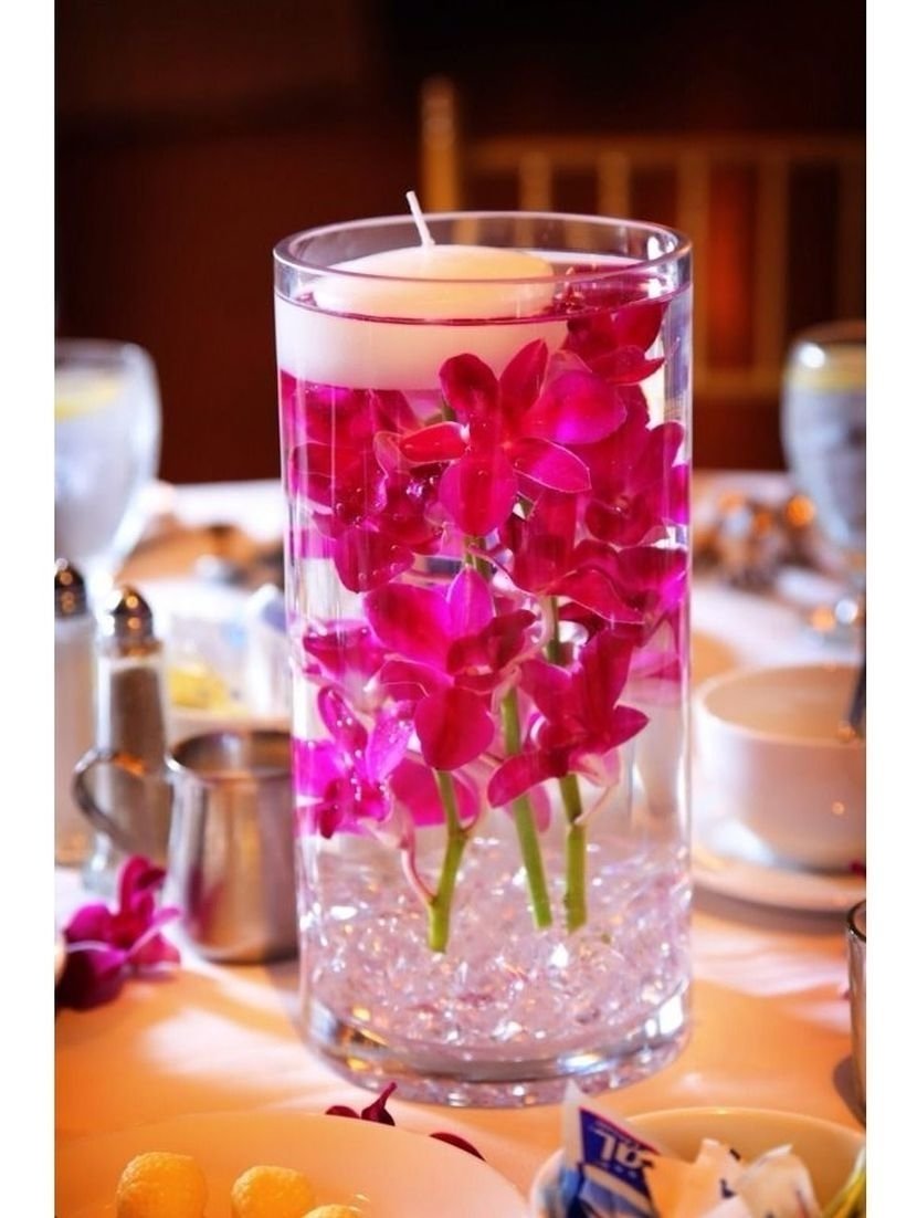 10 Most Recommended Wedding Table Centerpieces Ideas On A Budget inexpensive hurricane vase wedding table centerpiece with floating 2022