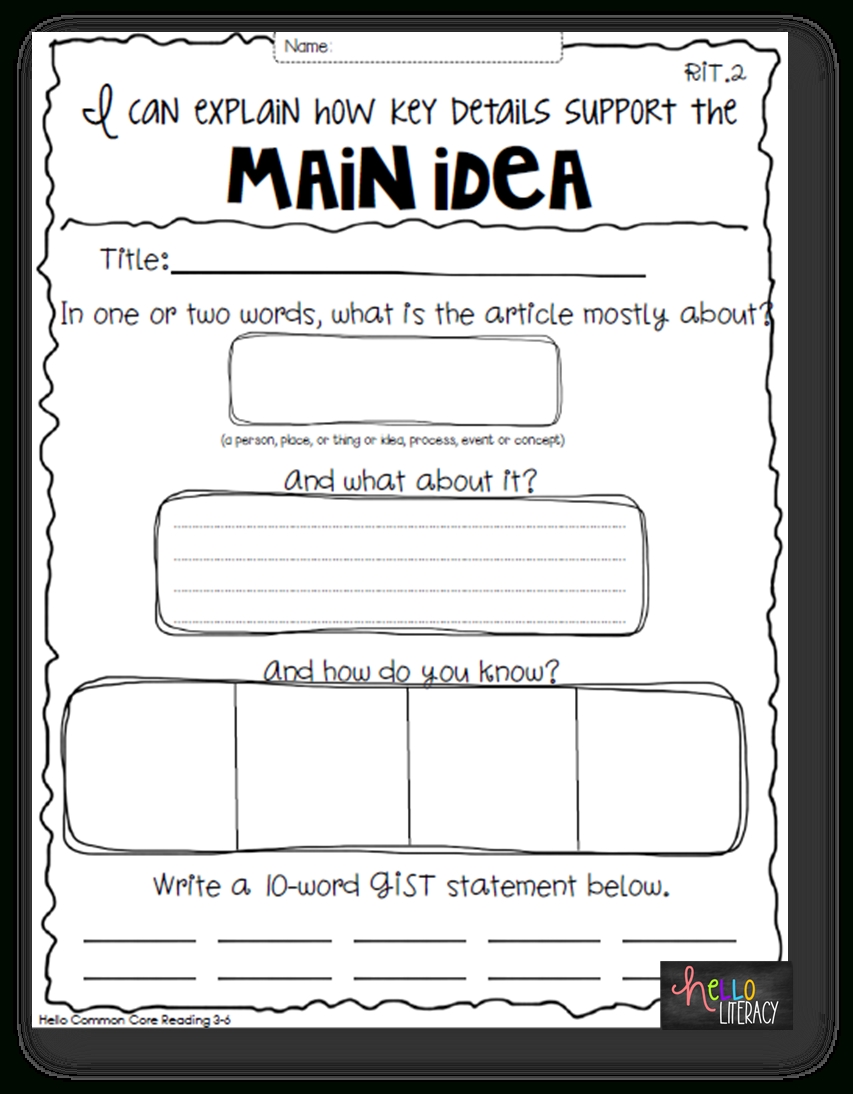10 Cute Main Idea Activities 2Nd Grade inspiration main idea and details worksheets for first grade for 3 2022