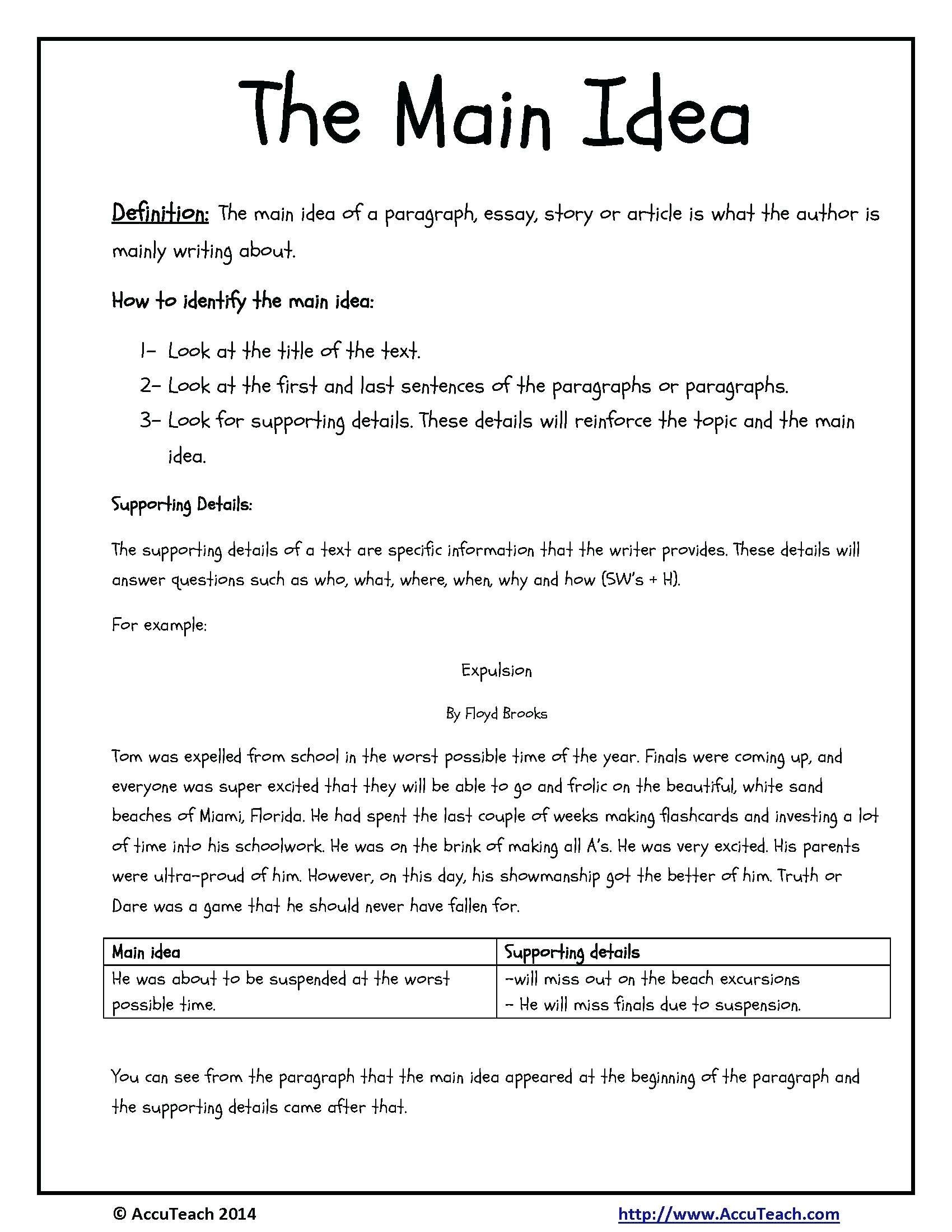 10 Lovable The Main Idea Of A Story kindergarten worksheet multiple choice main idea worksheets free 15 2022
