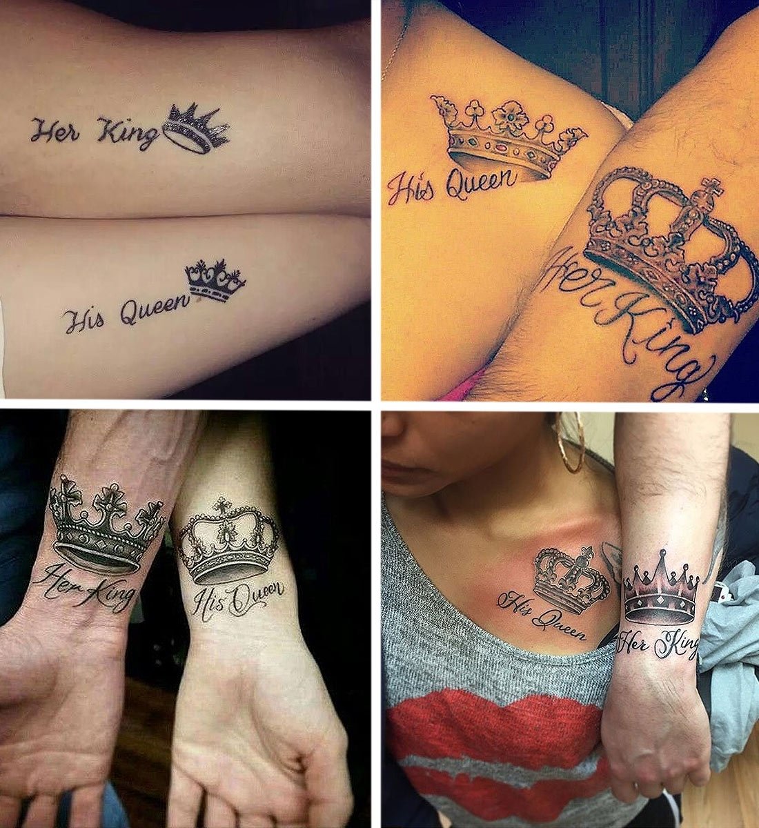 10 Spectacular His And Her Tattoo Ideas king and queen tattoos best couple tattoo ideas 2022