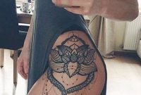 lace lotus flower mandala chandelier hip tattoo placement ideas for