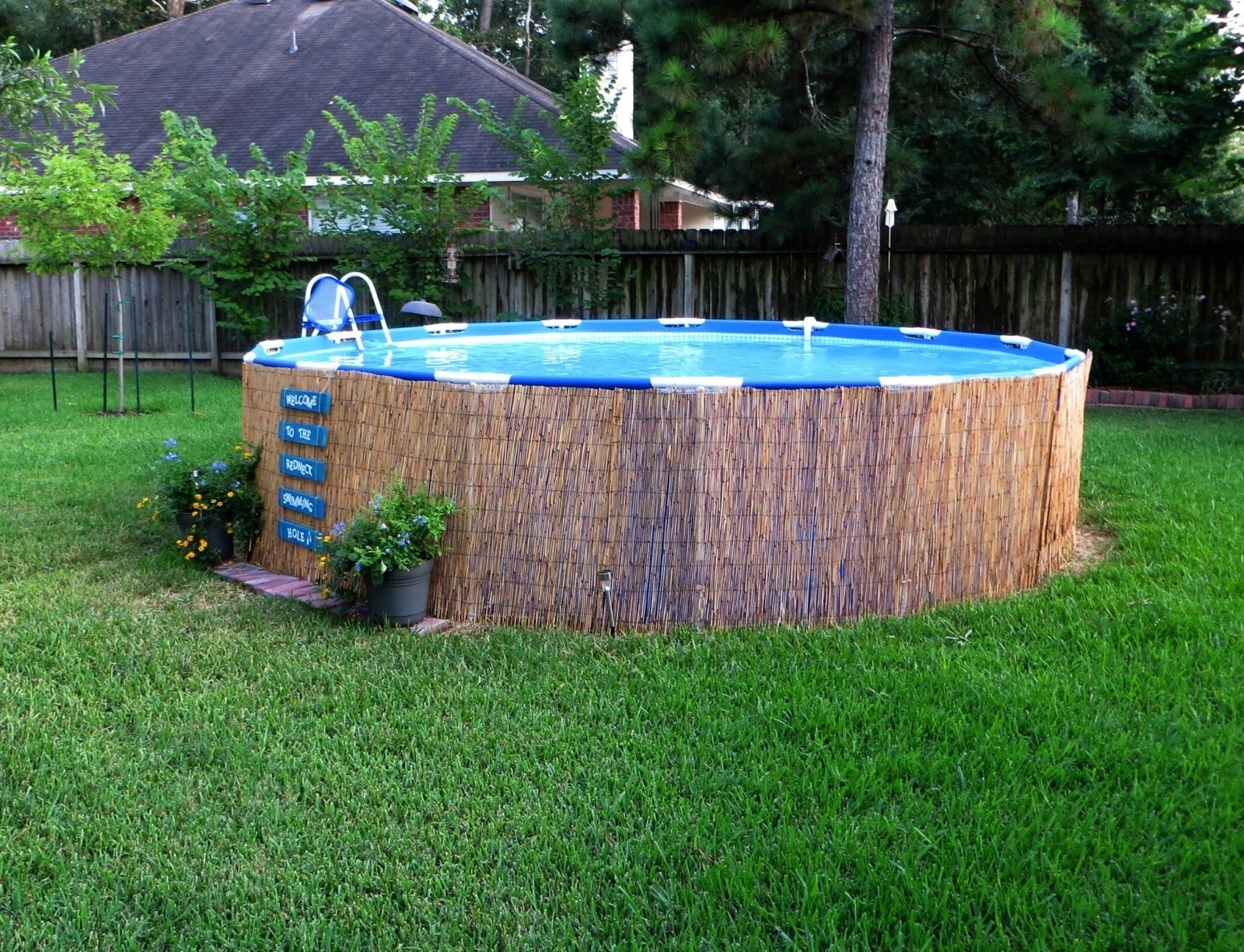 10 Nice Above Ground Pool Landscaping Ideas landscape with pallets crafty in crosby easy pallet sign and 2023