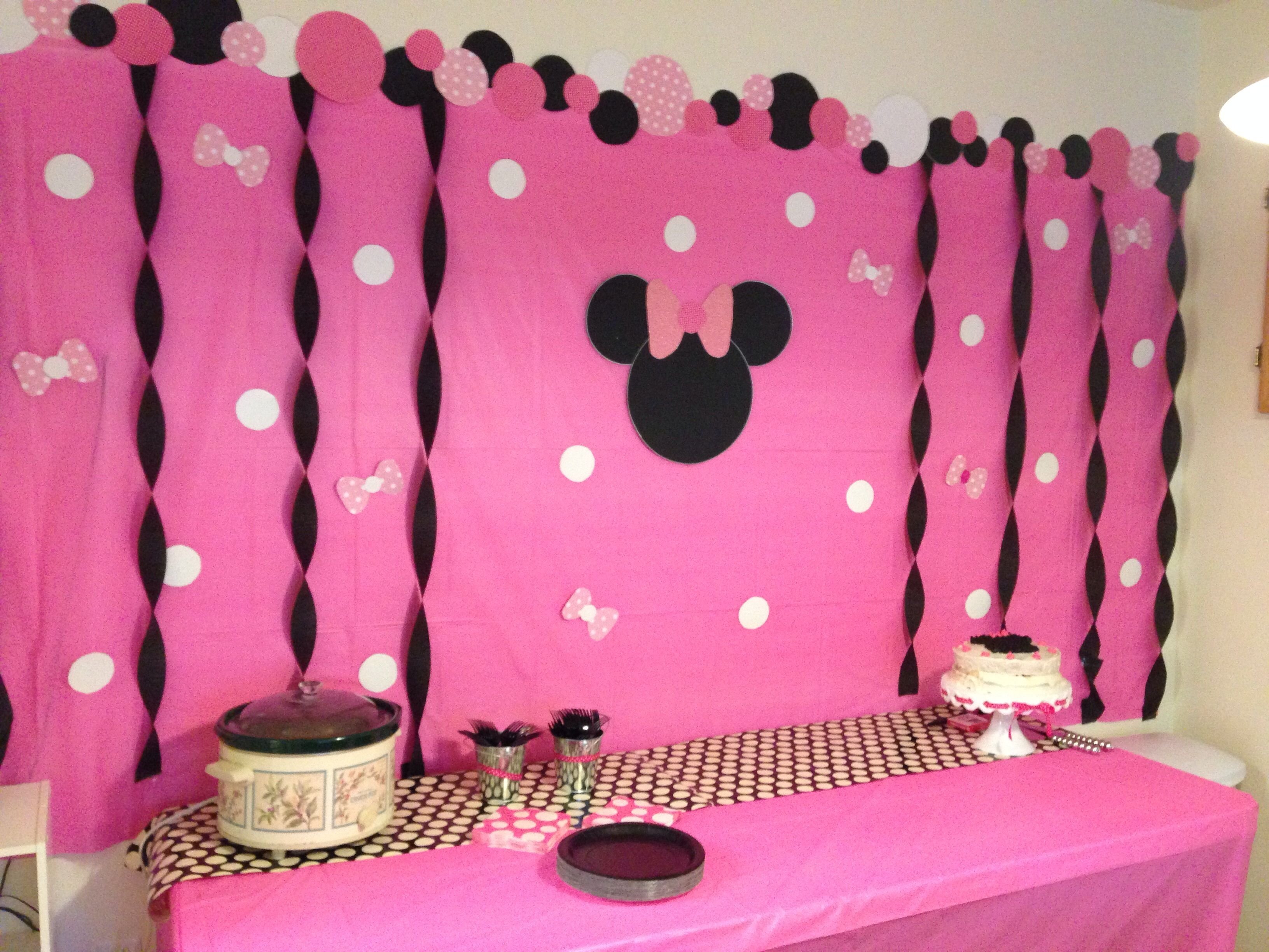 10 Famous Minnie Mouse Party Ideas Homemade madisons minnie mouse birthday party diy backdrop look what i 10 2023
