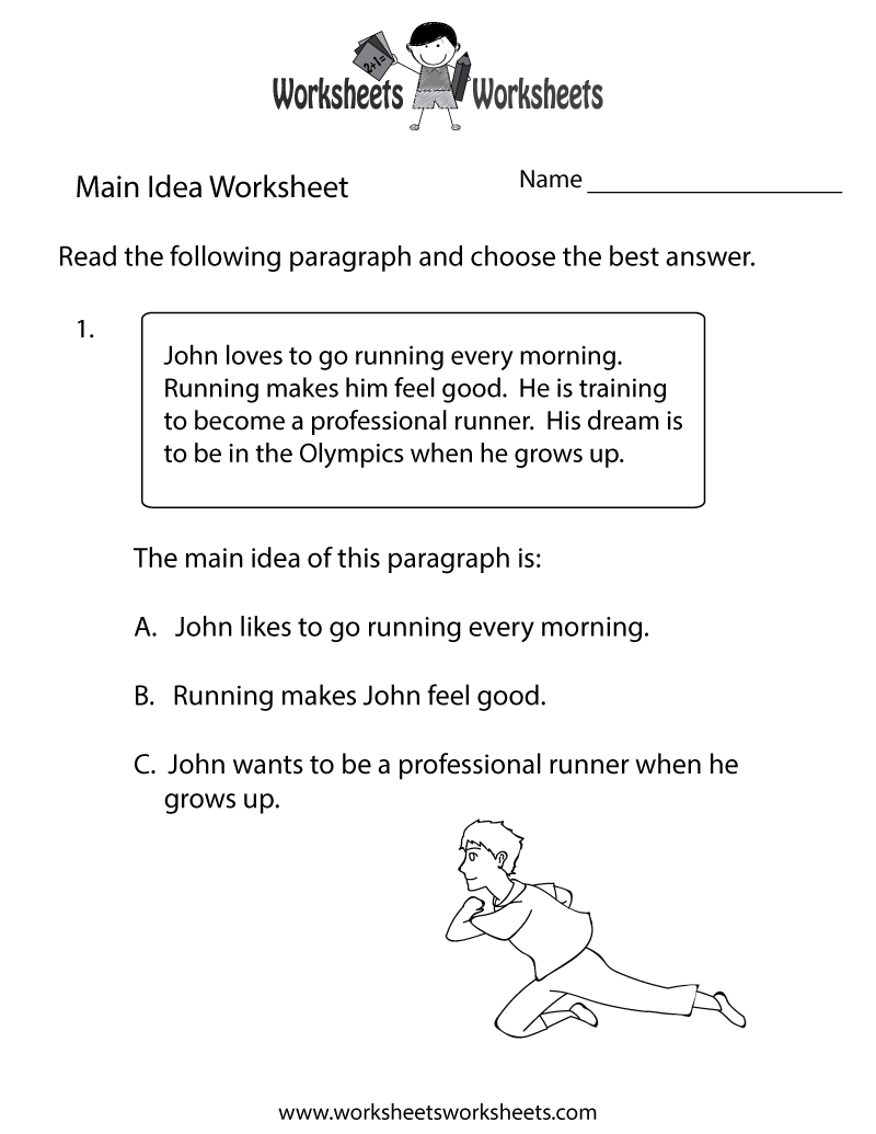 Main Idea Multiple Choice Worksheets 2nd Grade