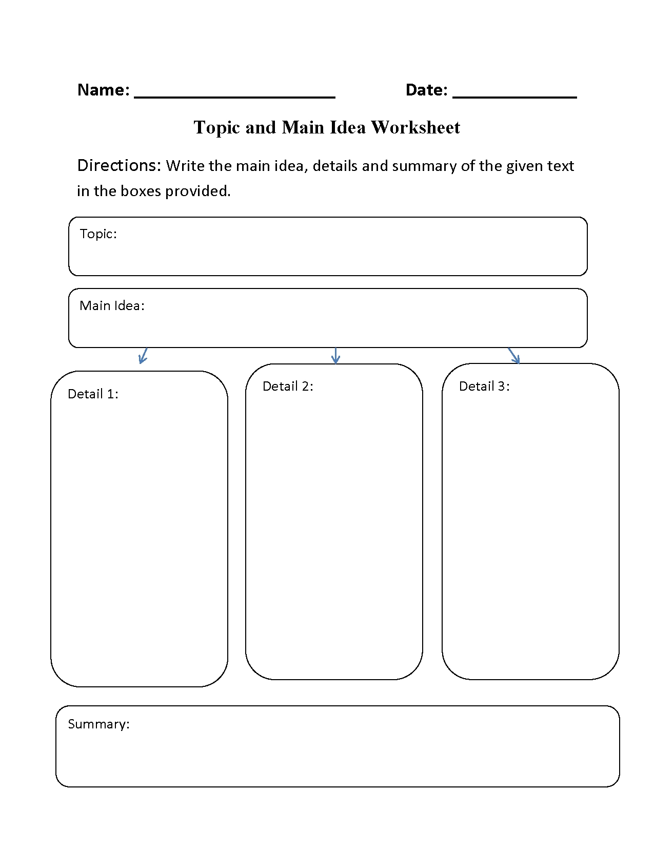 10 Beautiful Main Idea Worksheets 6Th Grade main idea worksheets topic and main idea worksheet 7 2023