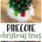 make adorable pinecone christmas trees for a christmas kids craft