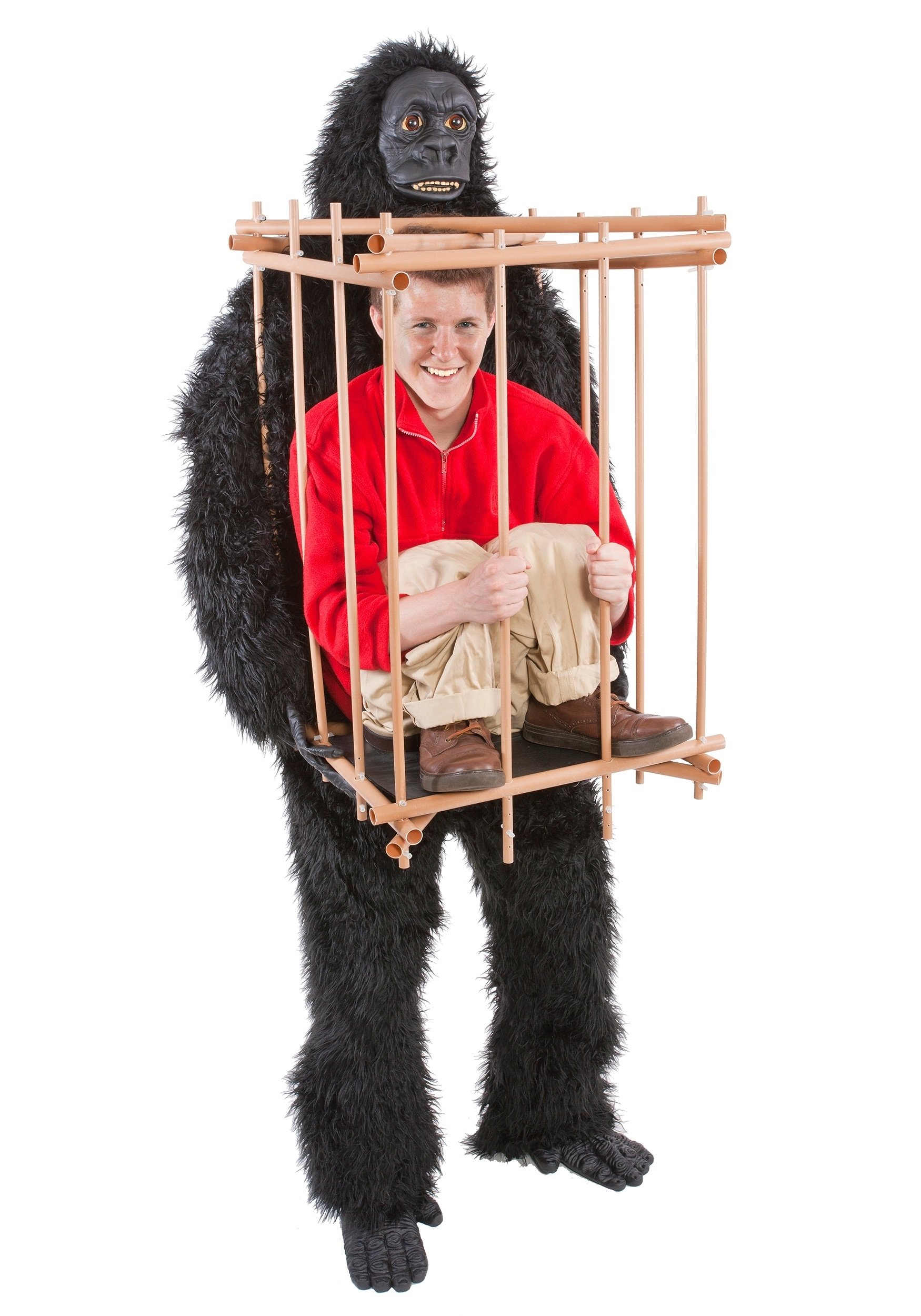 10 Wonderful Costume Ideas For Fat Guys man in a gorilla cage costume funny halloween costumes for fat guys 2022