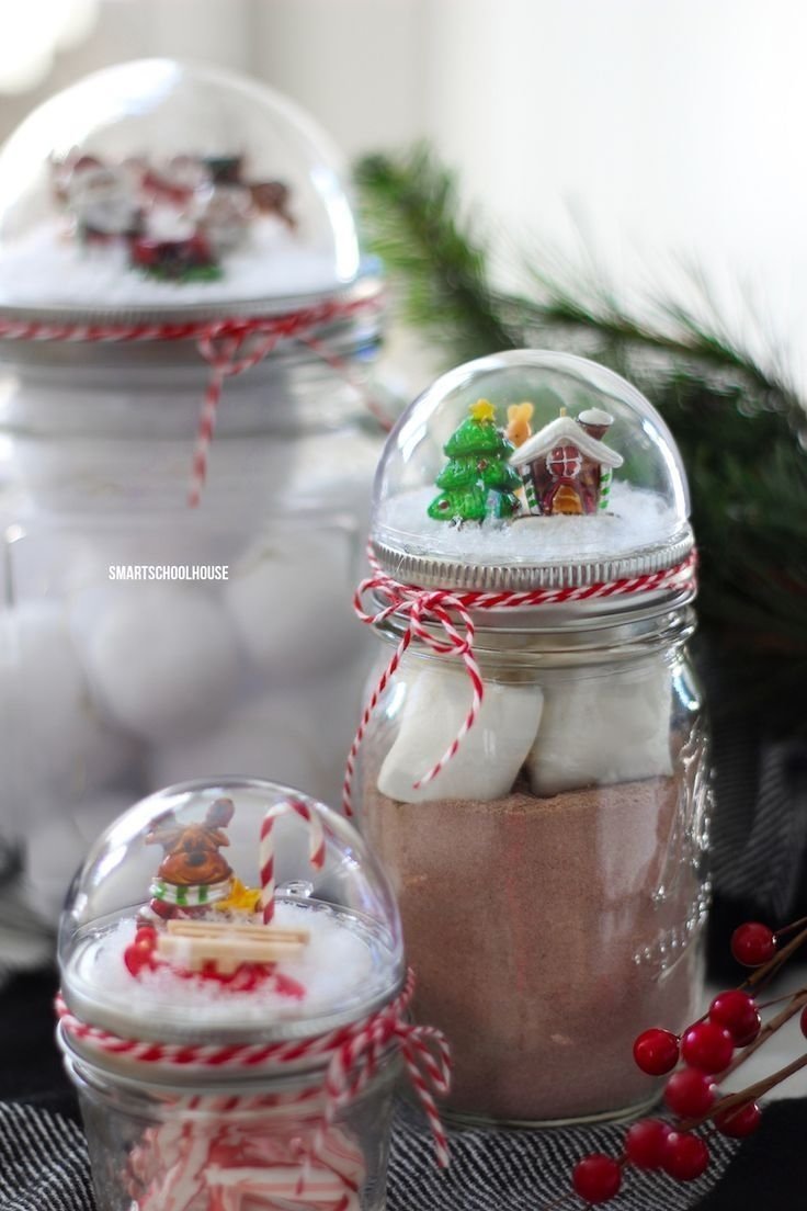 10 Perfect Gifts In A Jar Ideas For Christmas mason jar lid snow globe clear plastic ornaments diy christmas 2022