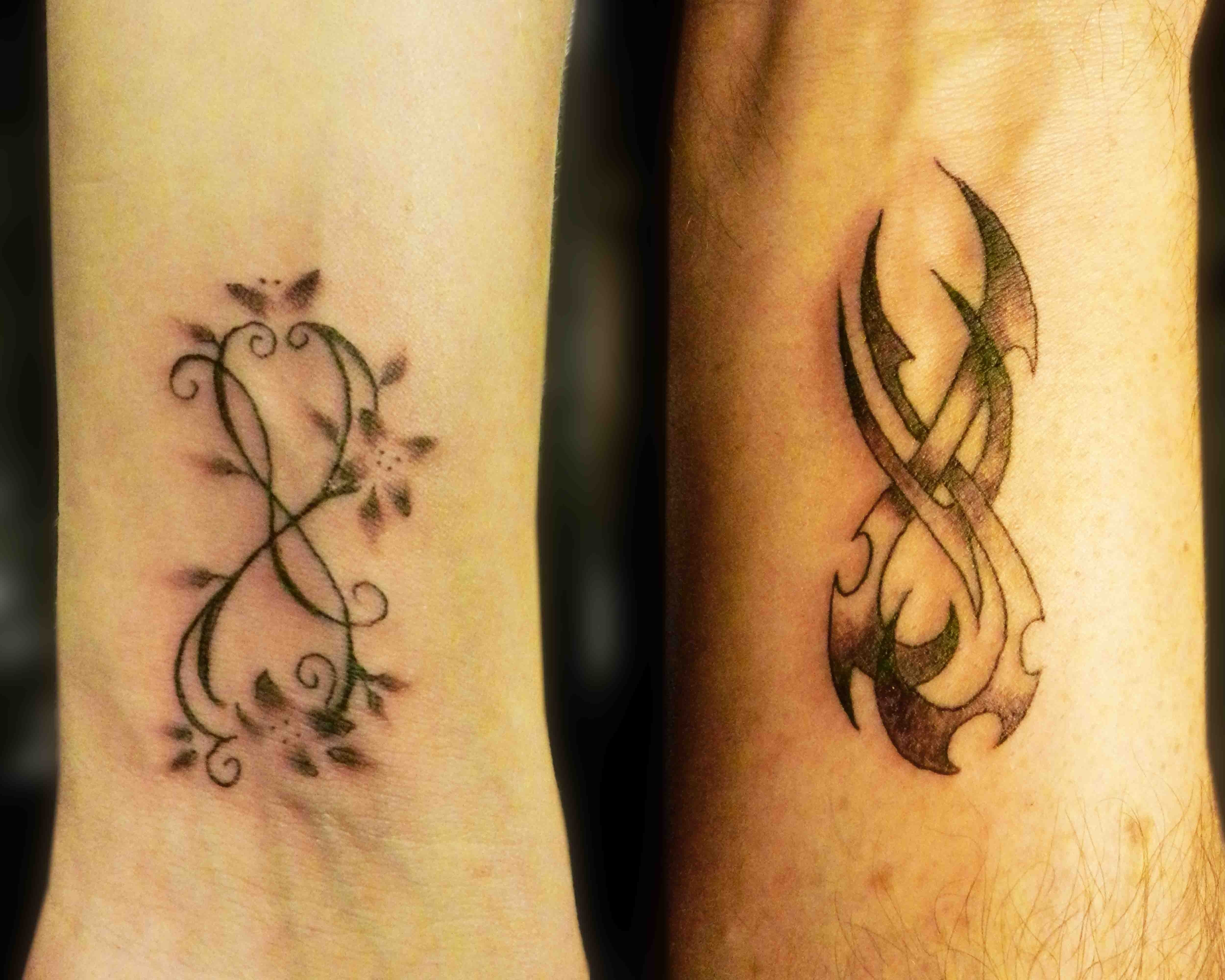 10 Spectacular His And Her Tattoo Ideas matching infinity tattoos secret ink tattoo 2022