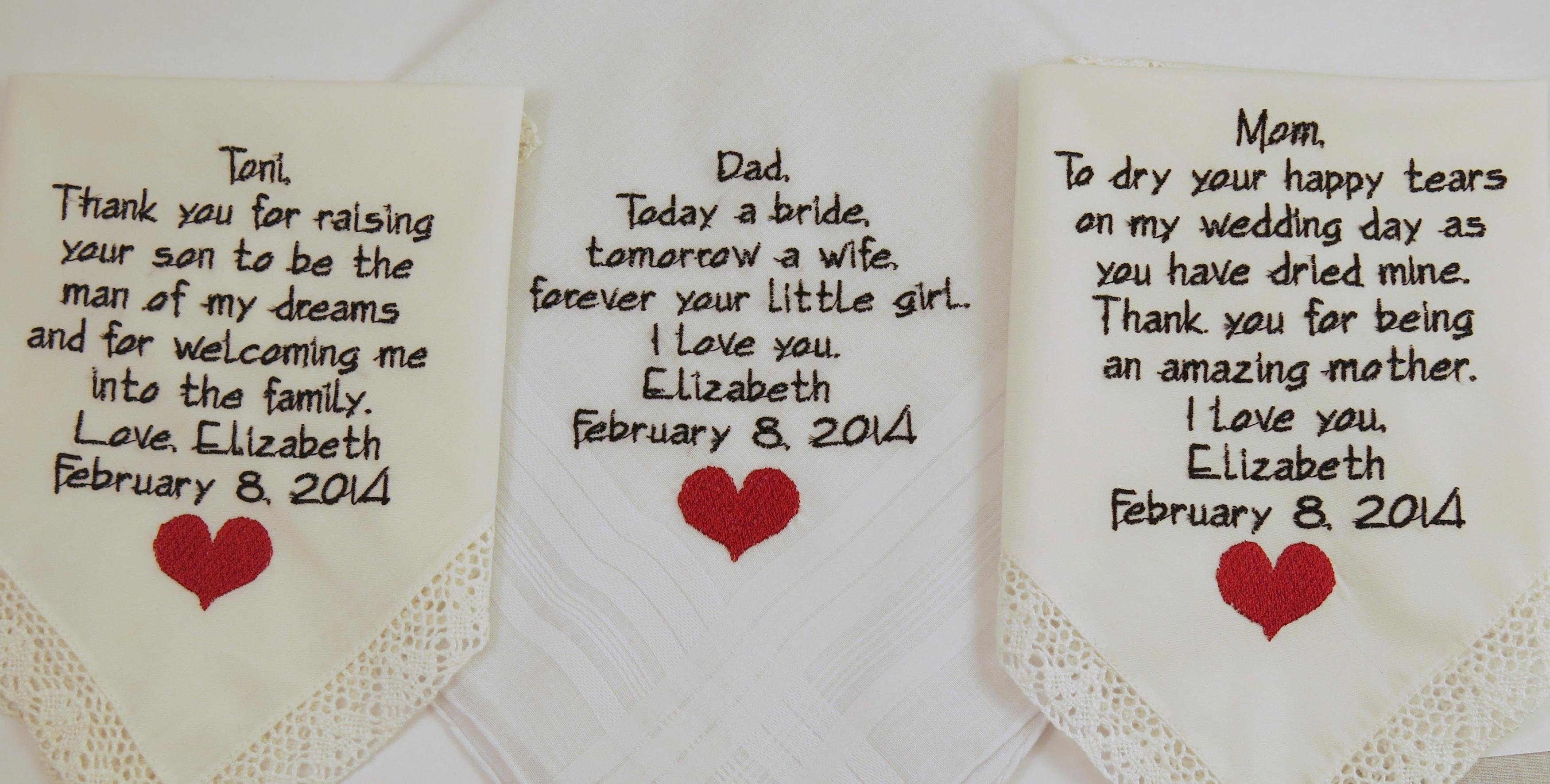 10 Lovable Father In Law Gift Ideas mother father embroidered wedding hankerchiefs gift poem heart gift 2023