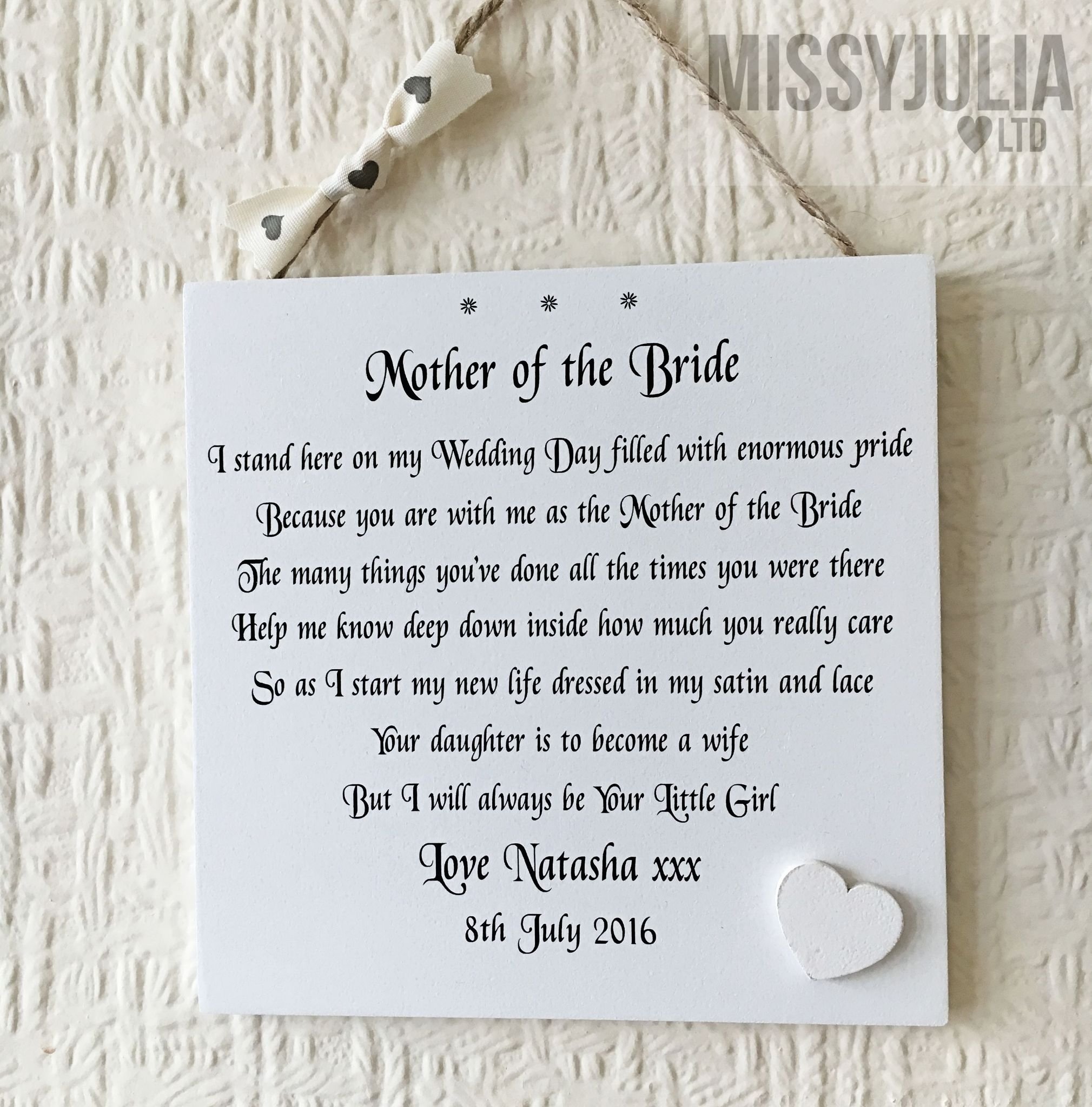 10 Awesome Mother Of The Bride Gifts Ideas mother of the bride wedding shabby chic sign wooden plaque gift 1 2022