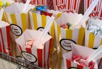 movie themed birthday party | movie theater party, white labels and