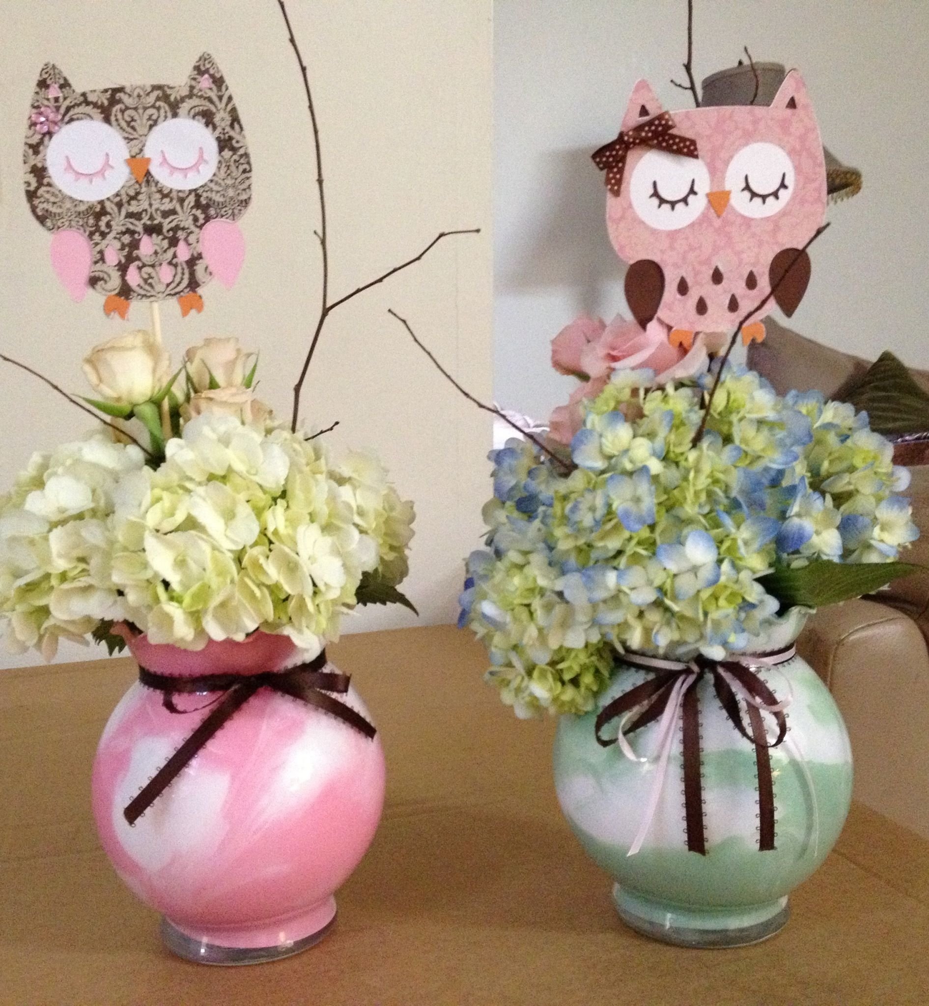 10 Stylish Owl Baby Shower Centerpiece Ideas my centerpieces i made with chach21 owl babyshower decorations 2023