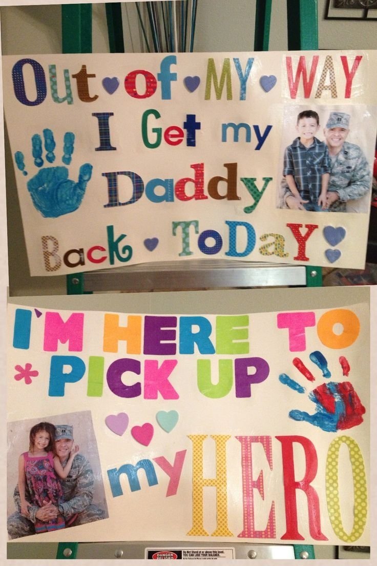 10 Most Recommended Military Welcome Home Sign Ideas my kids signs for daddys homecoming i topped the poster board 2022