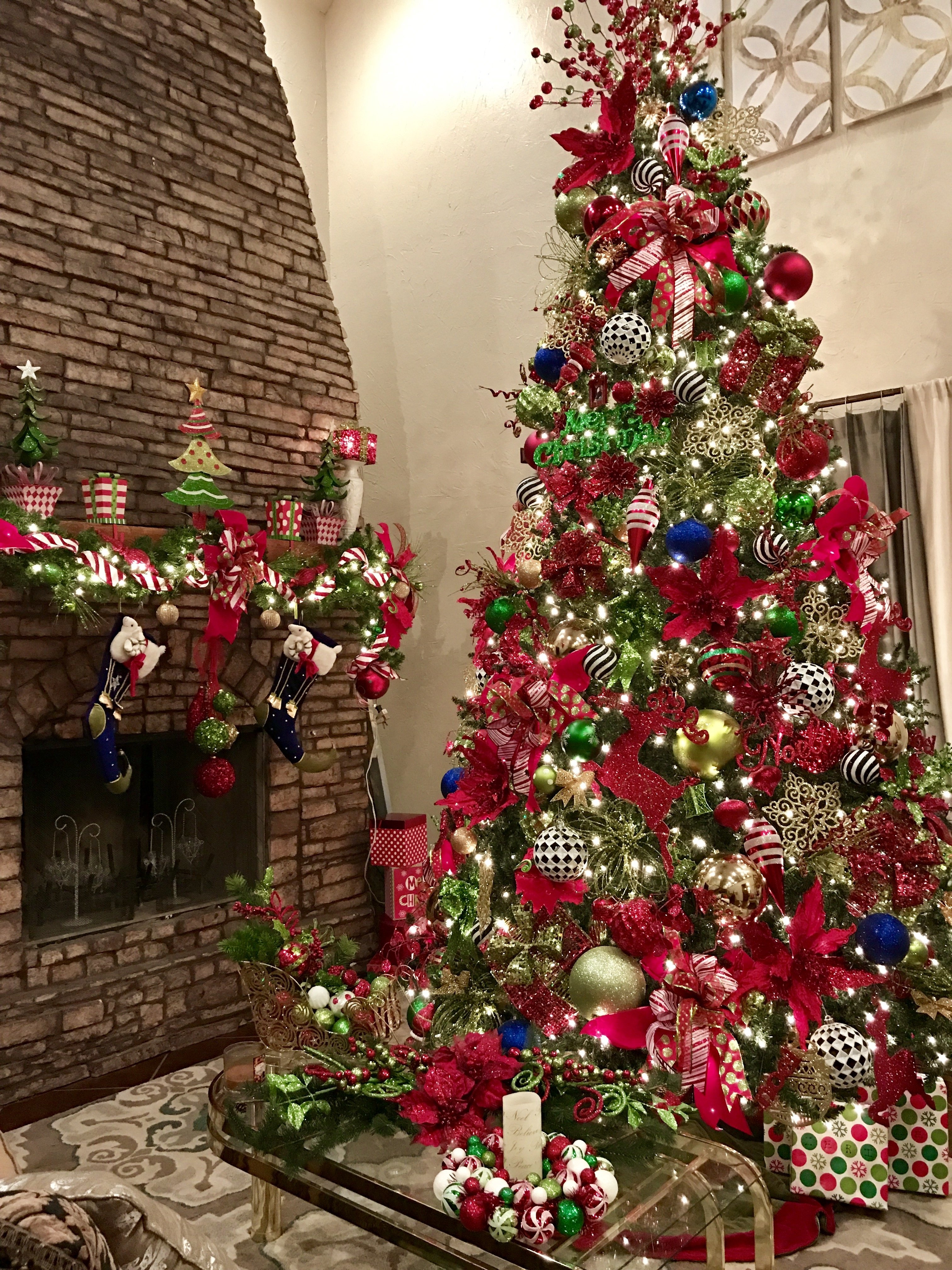 10 Stunning Red Green And Gold Christmas Tree Ideas my red green gold black and white 12ft 14ft christmas tree red and 2022