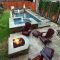 narrow pool with hot tub + firepit - great for small spaces | in my