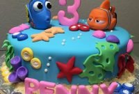 nemo and dorys cake for a 3 year old girl. we made the number and
