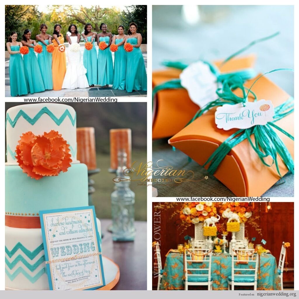 10 Elegant Orange And Blue Wedding Ideas nigerian wedding colors aquamarine orange wedding ideas 2023