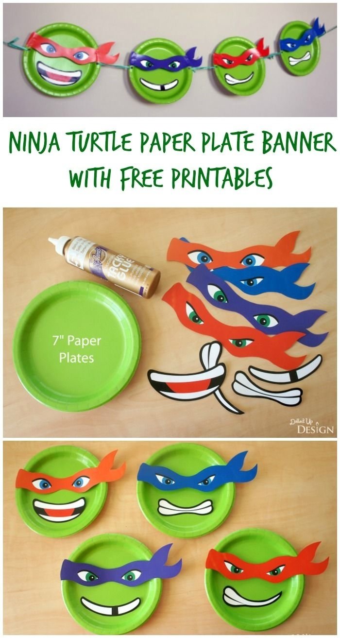 10 Perfect Ninja Turtle Birthday Party Ideas ninja turtle paper plate banner with free printables tmnt party 2022