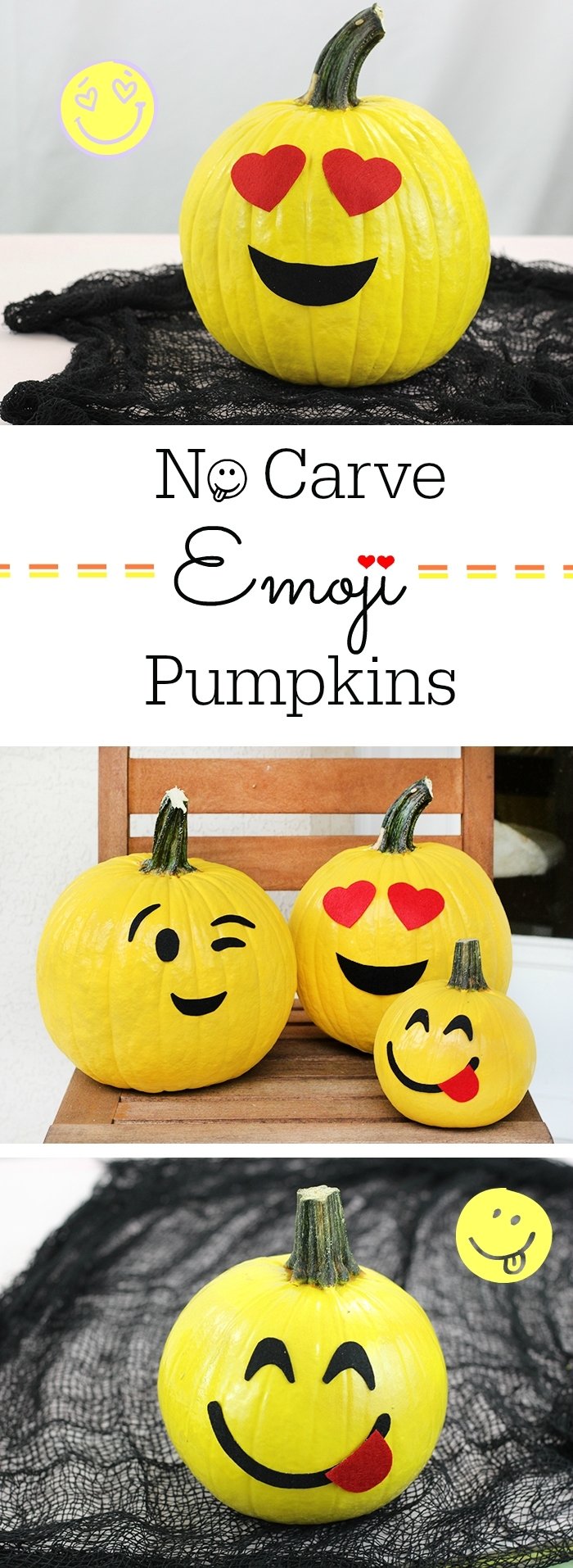 10 Stunning No Carve Pumpkin Decorating Ideas For Kids no carve emoji pumpkins lifestyle blog 2022