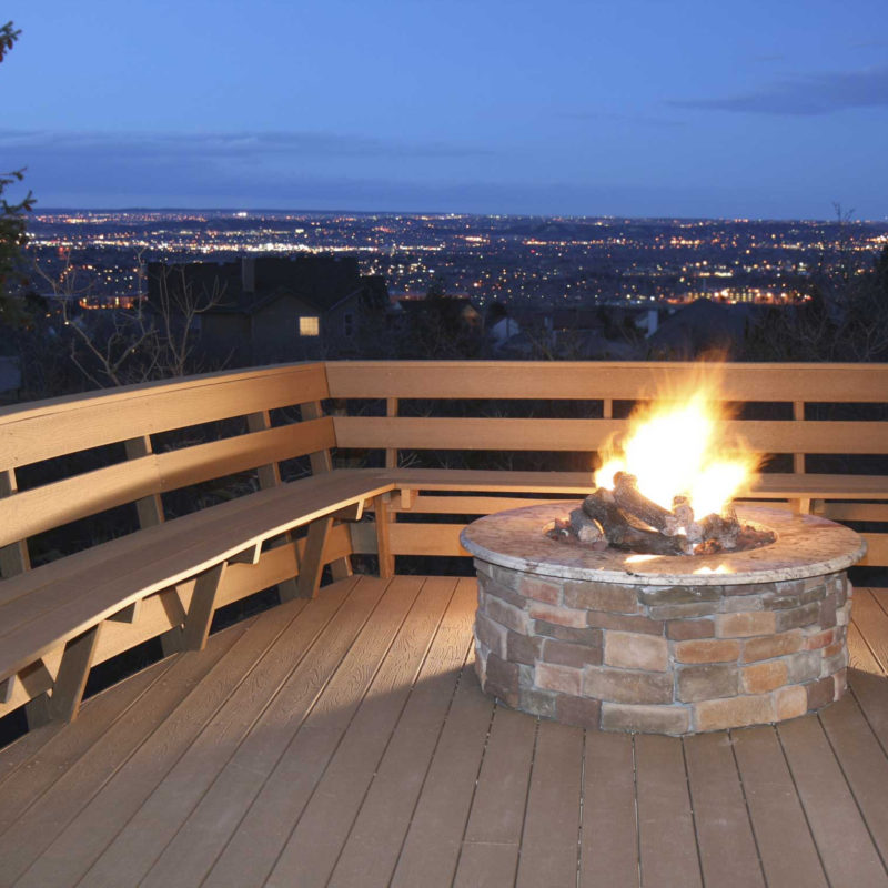 Fire Pit Deck Ceiling Deck pit fire trex put decks designs glass railing firepit small patio outdoor within
