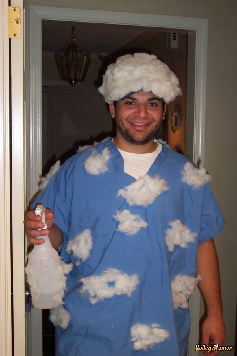 10 Best Simple Funny Halloween Costume Ideas partly cloudy with a chance of rain lol what a funny costume 15 2022