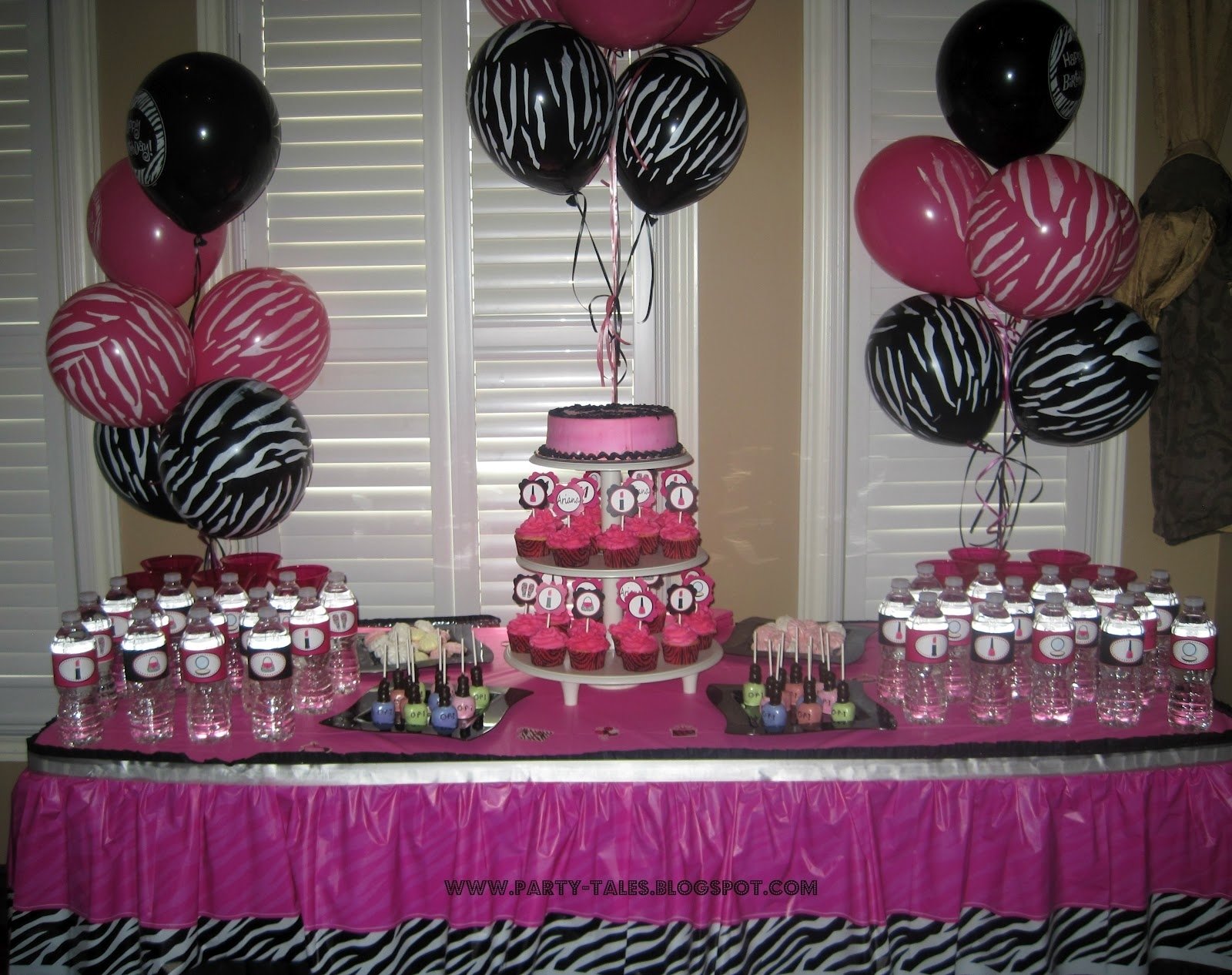 10 Beautiful Pink And Black Birthday Party Ideas party tales birthday party zebra print and hot pink diva spa 4 2022