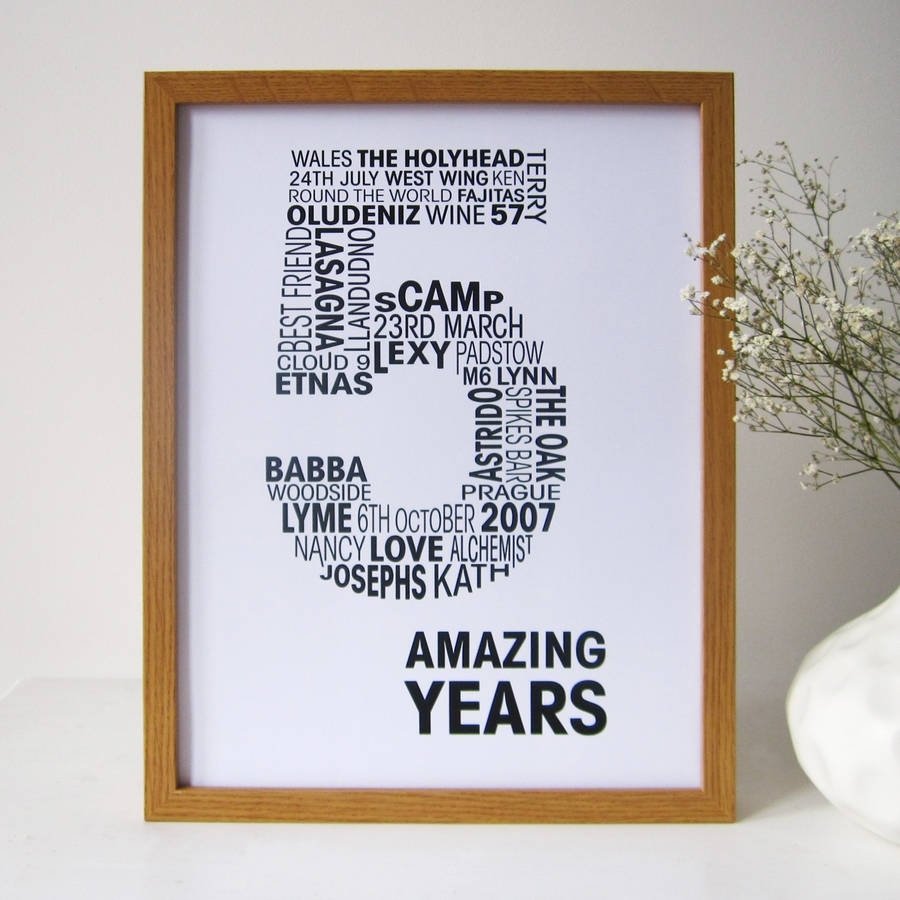 10 Best 5 Year Wedding Anniversary Ideas personalised anniversary print anniversaries wedding anniversary 2022