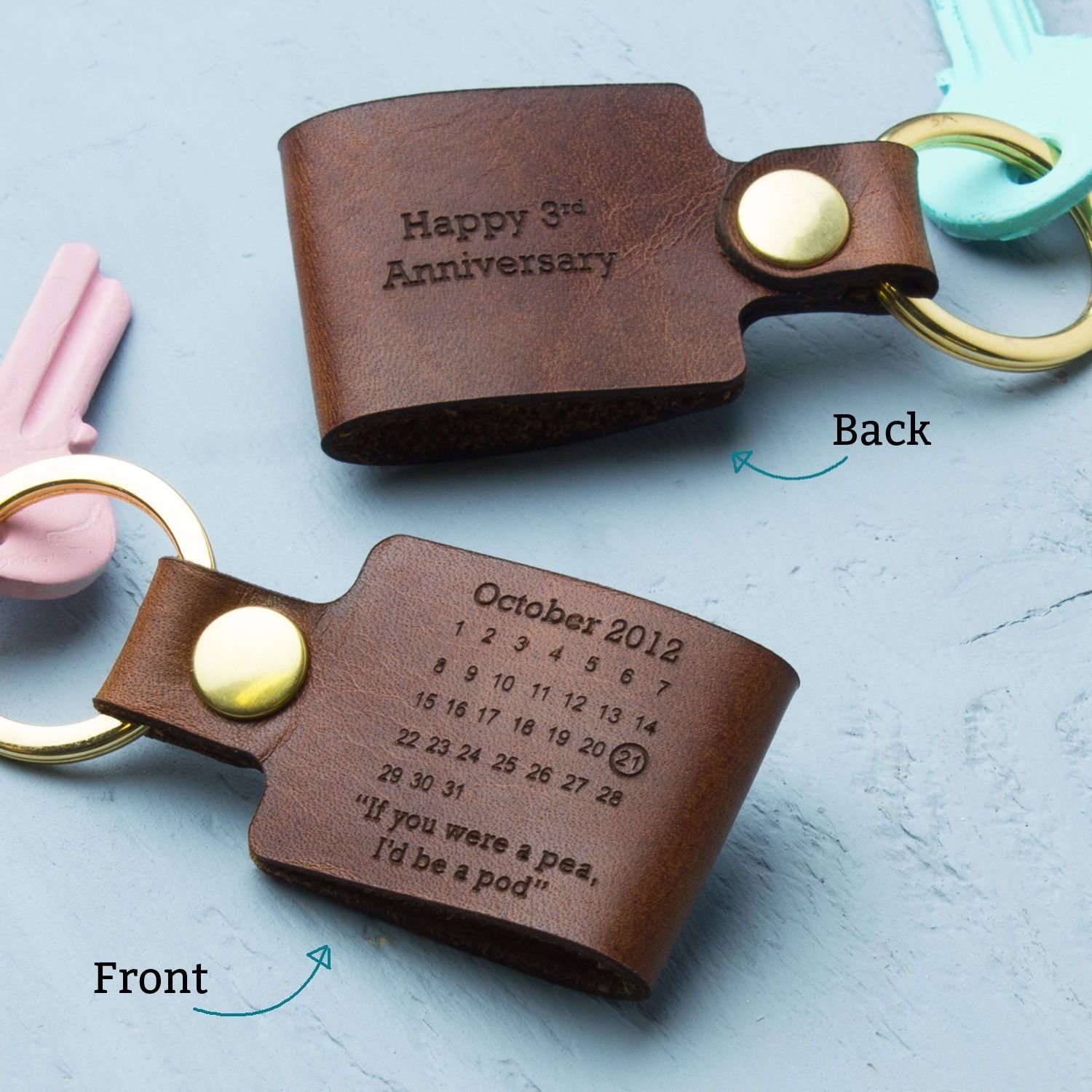 10 Amazing Leather Anniversary Gift Ideas For Him personalised third wedding anniversary leather keyring wedding 11 2022