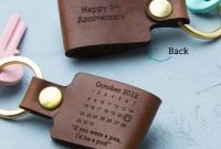 personalised third wedding anniversary leather keyring | wedding