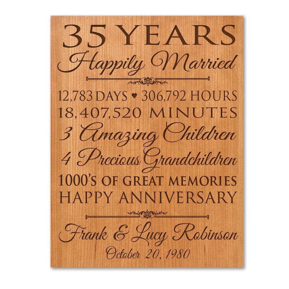 10 Famous 10Th Anniversary Ideas For Her personalized 35th anniversary gift for him35 year wedding 3 2022