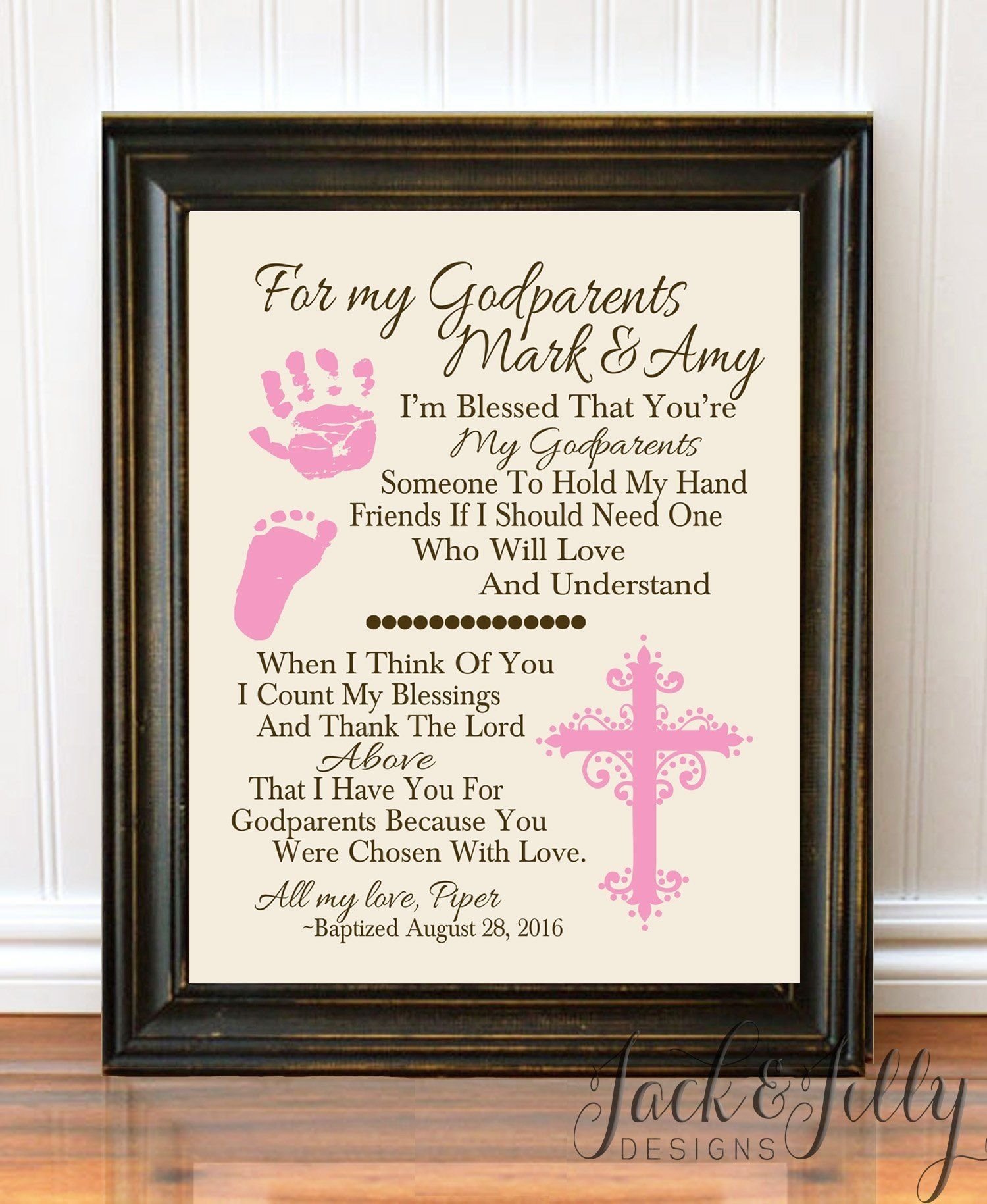 10 Fashionable Gift Ideas For Godparents At Baptism personalized godparent print godparent gift godmother 2022