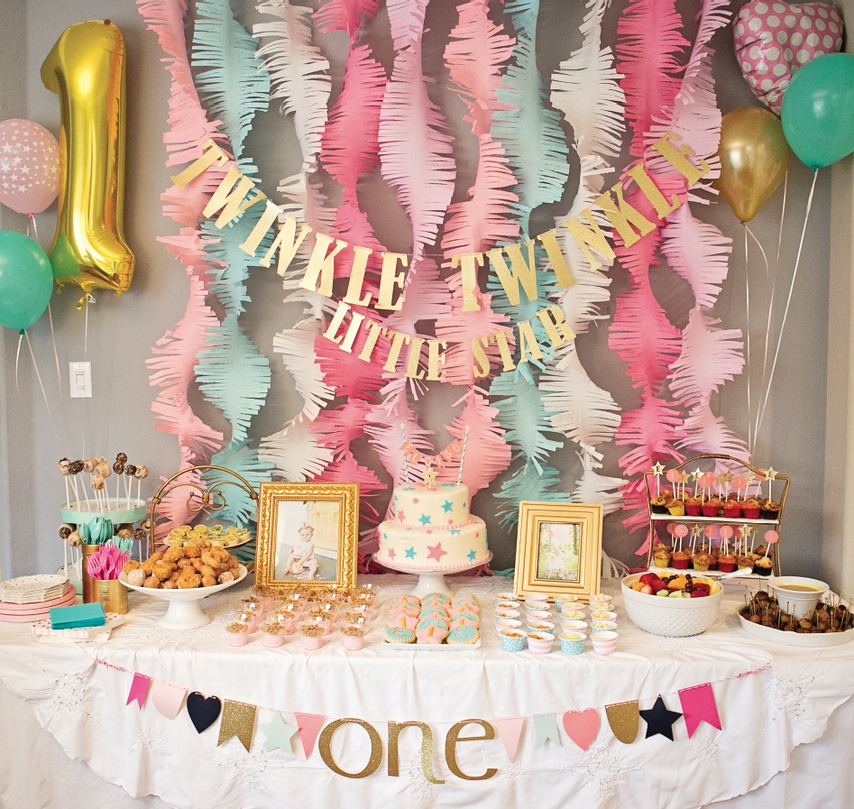 10 Unique Birthday Party Ideas For One Year Old pink and gold twinkle little star 1st birthday party project nursery 3 2022