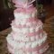 pink baby girl shower diaper cake topped with butterfly | things i