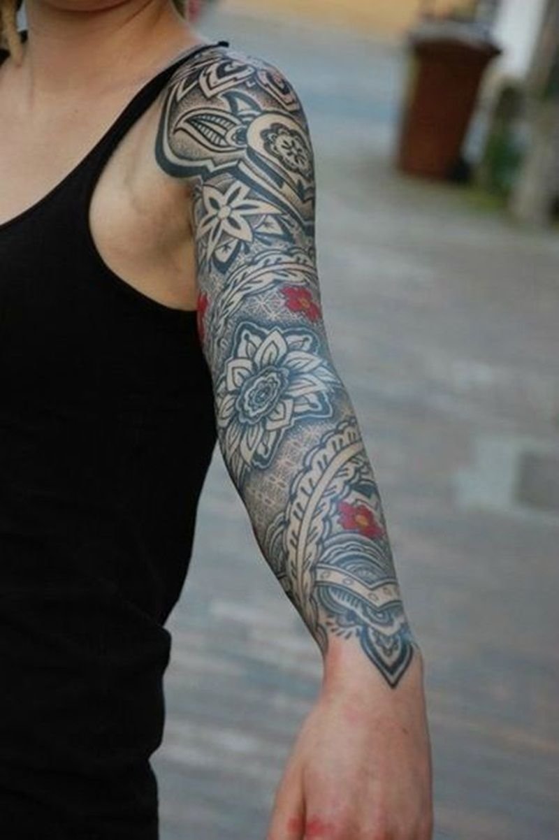 10 Spectacular Sleeve Tattoo Ideas For Girls pinmks stieve on e299a5 etsy pinterest tattoo floral sleeve 2022