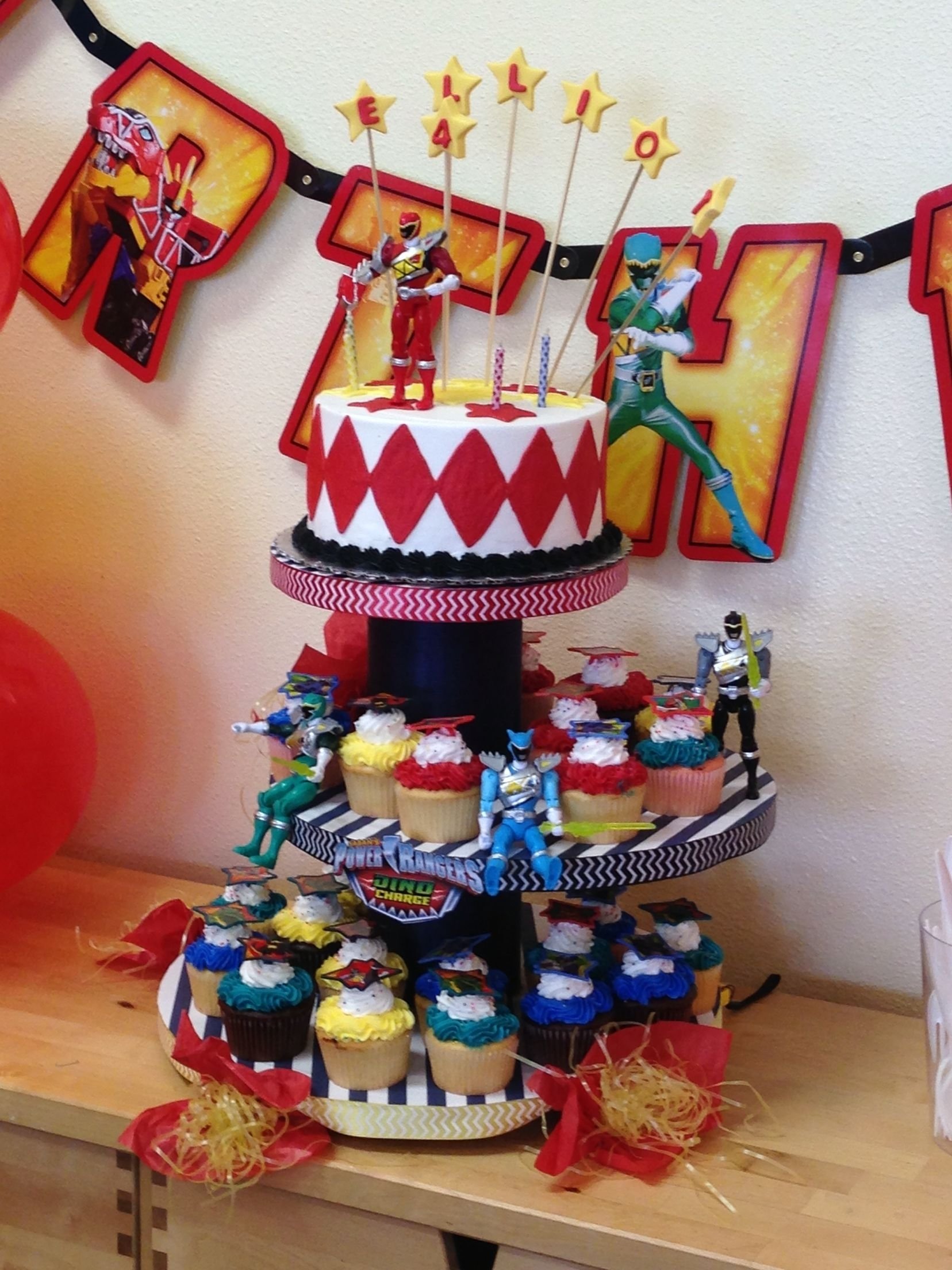 10 Unique Power Rangers Birthday Party Ideas power ranger dino charge cake and cupcakes elliots 4th bday power 2022