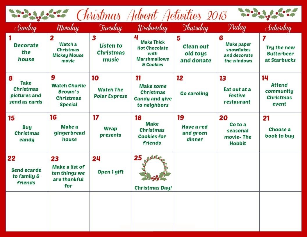 10 Perfect Ideas For Advent Calendar Activities print out this advent calendar daily activities and enjoy the season 2 2022