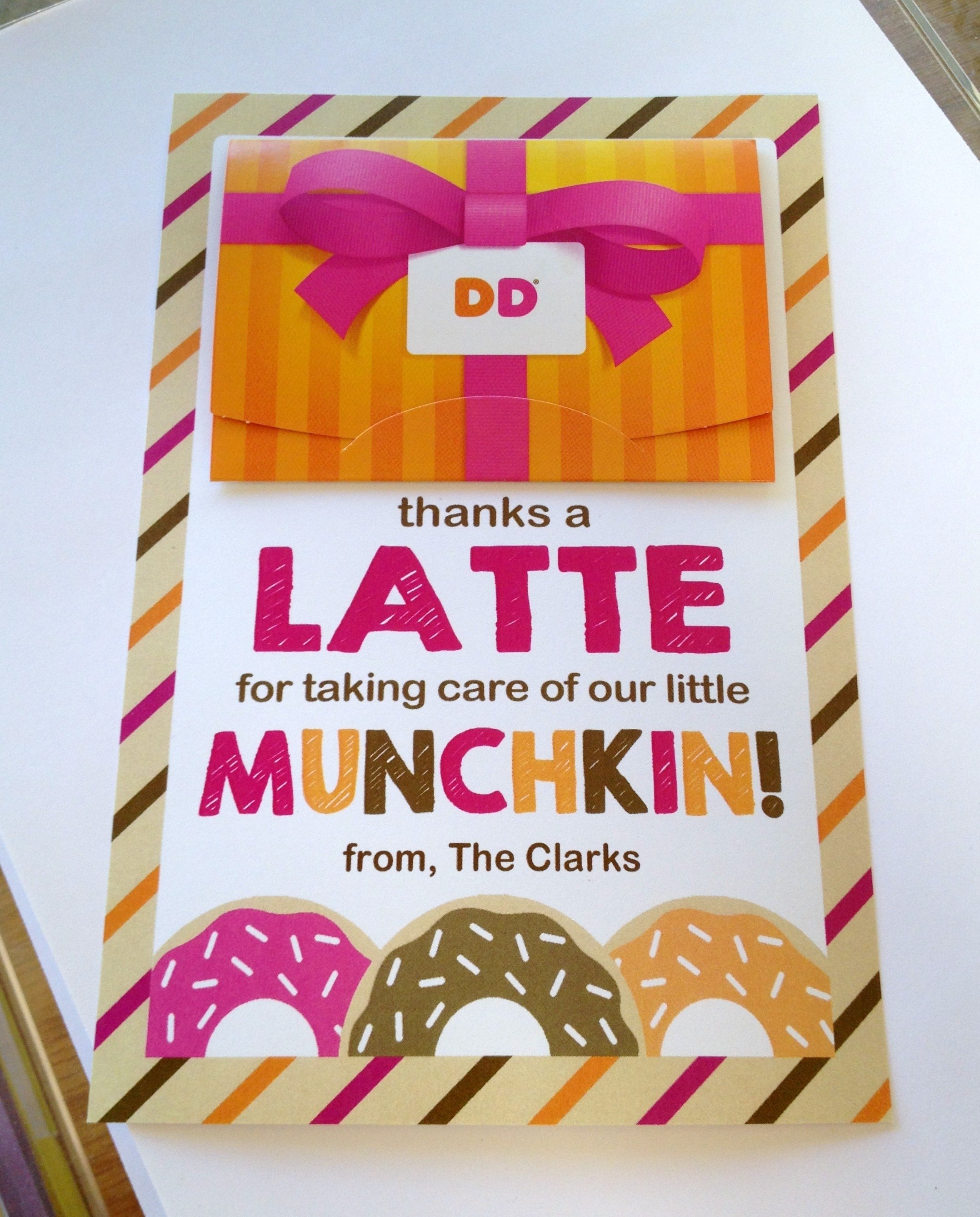 10 Cute Gift Ideas For Daycare Teachers printable dunkin donuts inspired thanks a latte teacher gift card 2023