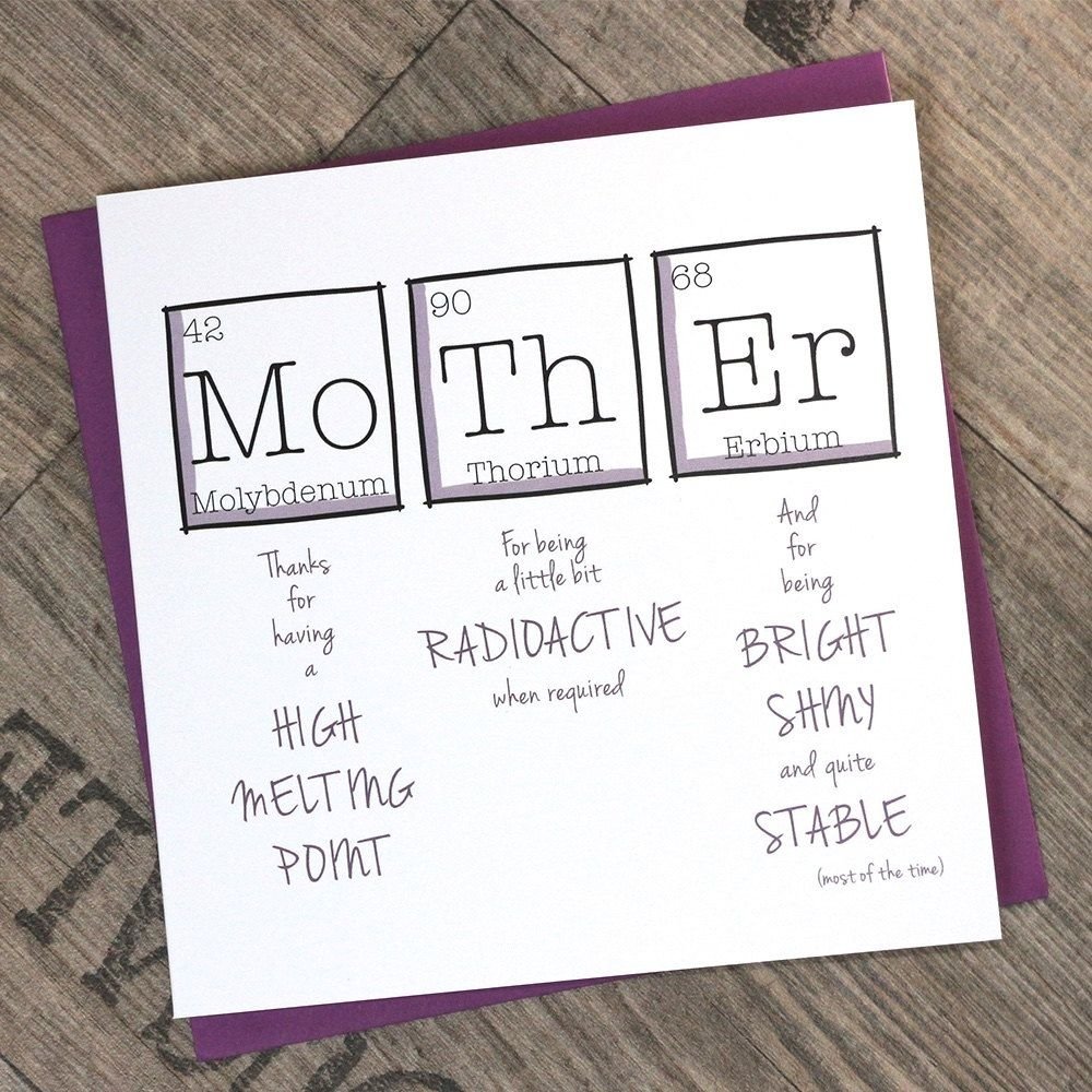 10 Amazing Birthday Card Ideas For Mom printable mothers day card greetings card periodic table for 2022