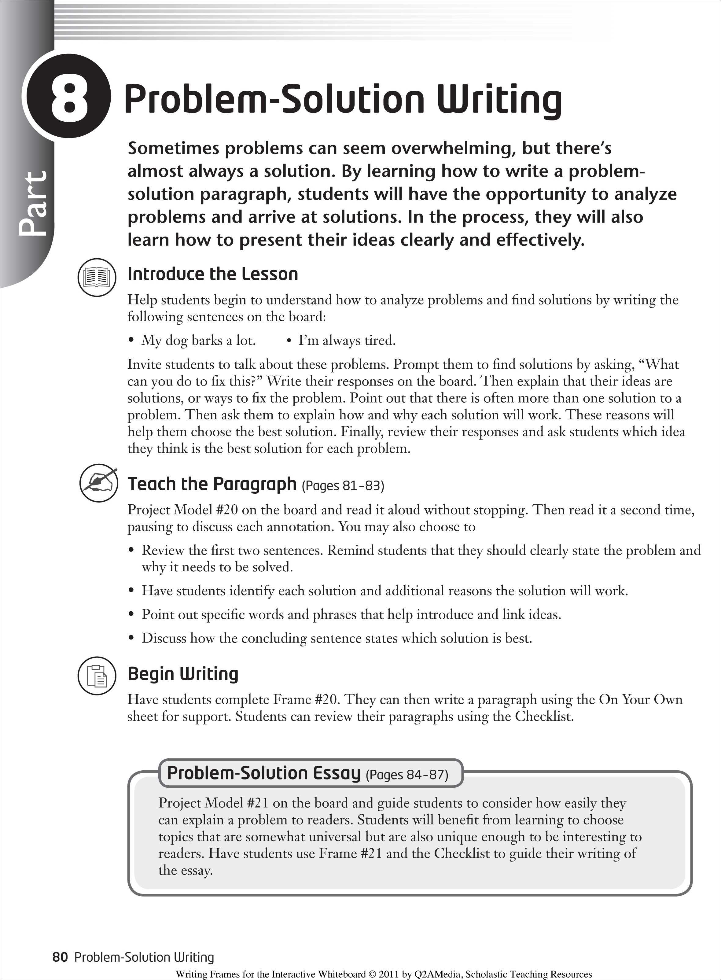 problem solving report writing