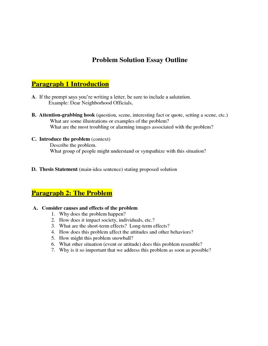 good problem solution essay ideas