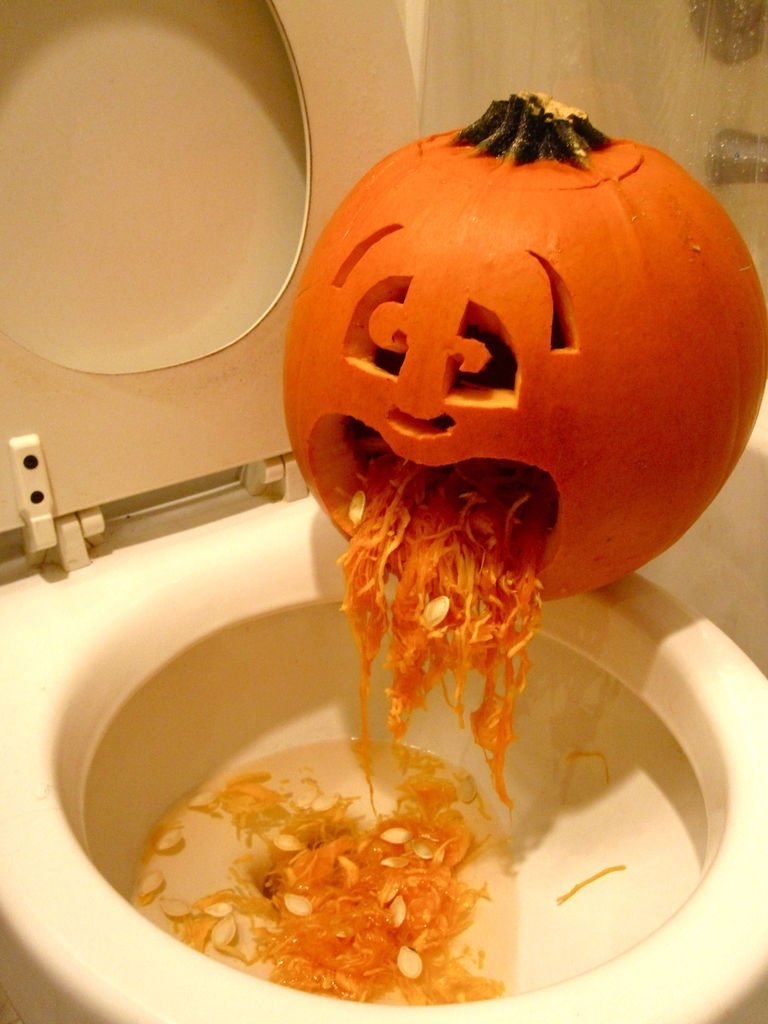 10 Pretty Funny Pumpkin Carving Ideas Easy puking pumpkin 2 2022