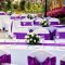 purple and white wedding ideas table with four level tray for cup