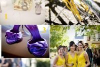 purple and yellow wedding idea |  wedding photos showcasing the