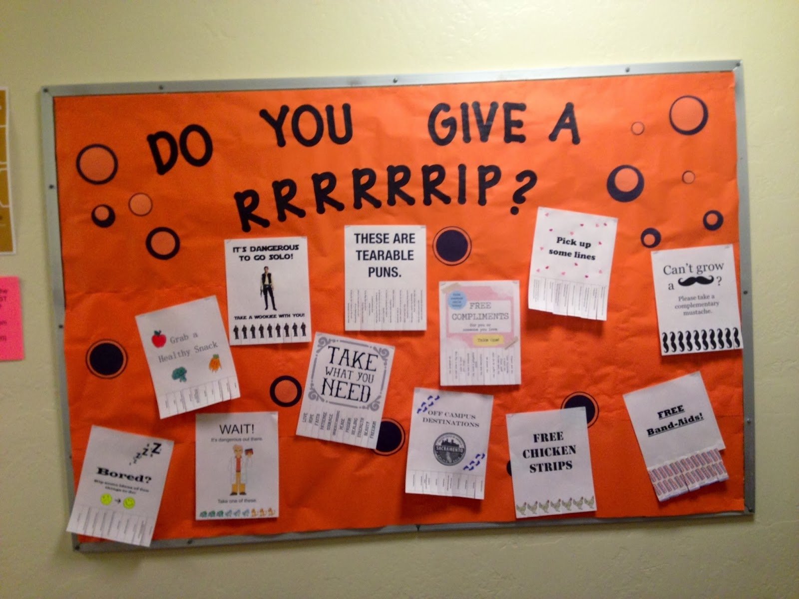 college visit bulletin board