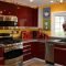 red and yellow kitchen decorating