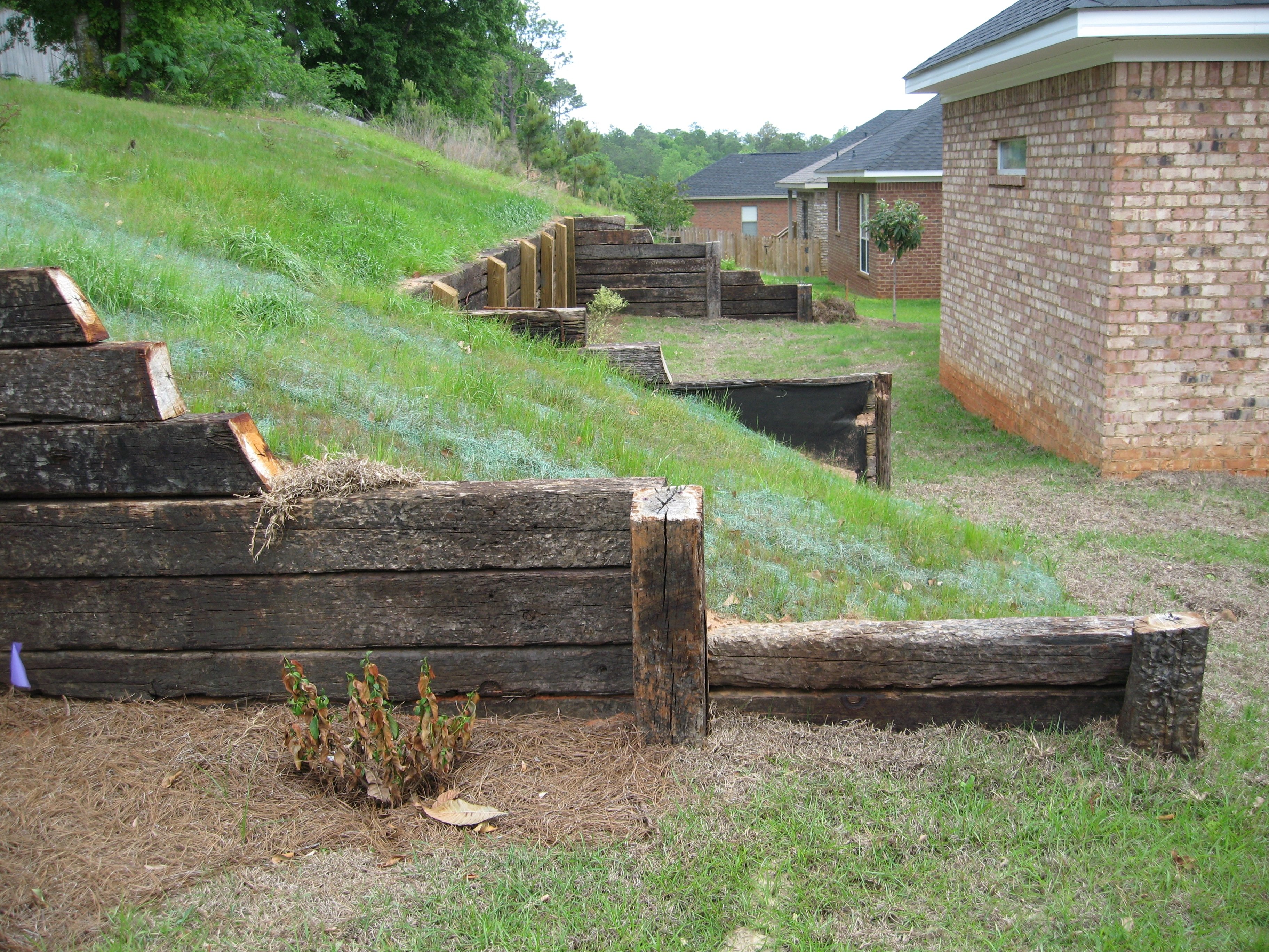 how to build a railroad tie retaining wall video