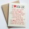romantic valentines day card with list of reasons -i love you card