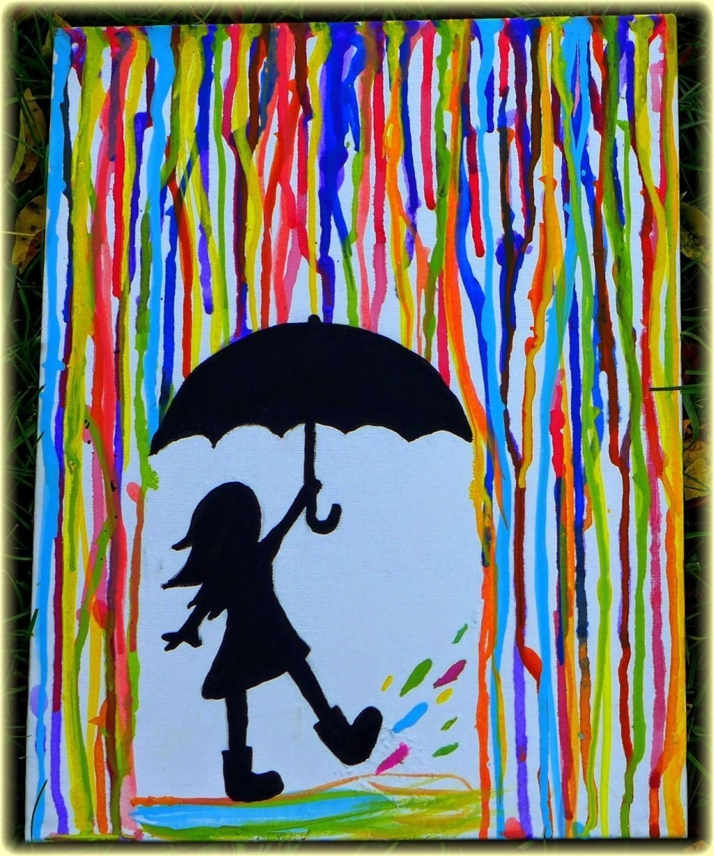10 Stylish Ideas For Painting On Canvas simple painting ideas canvas girl under the rain painting 2023